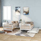 Bellemave® Twin over Twin/Full Bunk Bed with Trundle - Bellemave